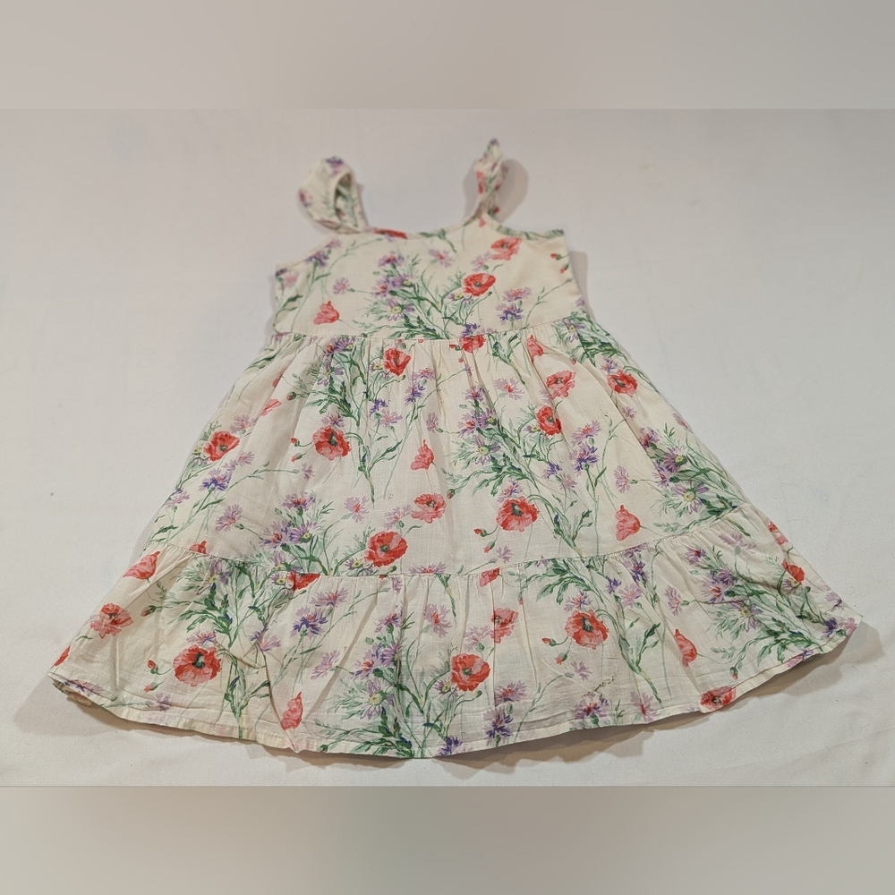 GAP Kids Dress with Red, Purple, & Green Floral Cottagecore Design